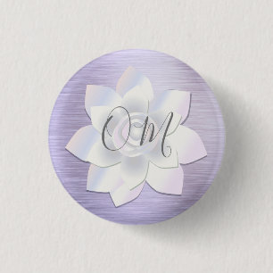 Elegant Lavender Lotus OM Ronde Button 3,2 Cm