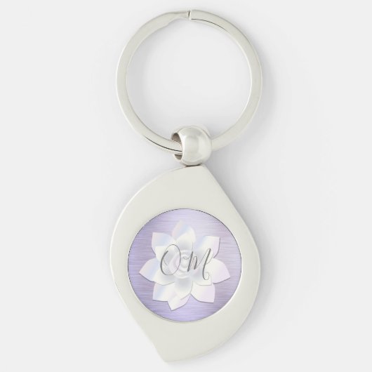 Elegant Lavender Lotus OM Sleutelhanger (Voorkant)