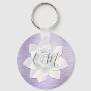 Elegant Lavender Lotus OM Sleutelhanger