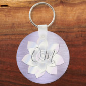Elegant Lavender Lotus OM Sleutelhanger (Voorkant)