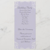 Elegant Lavender met White Swirls Wedding Programma (Achterkant)