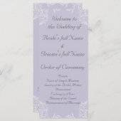 Elegant Lavender met White Swirls Wedding Programma (Voorkant / Achterkant)