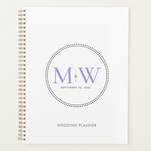 Elegant Lavender Monogram Wedding Planner (Voorkant)