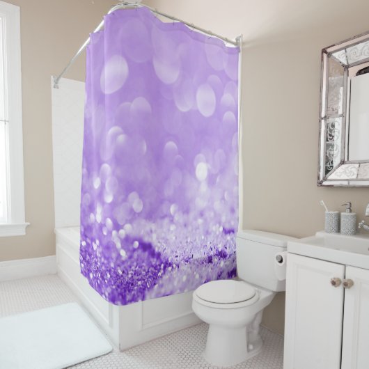 ELEGANT LAVENDER PAARS PATTERNED SHOWER CURTATION DOUCHEGORDIJN (In situ)