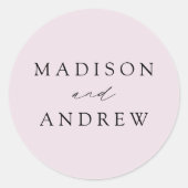 Elegant Lavender Paars Personalized Wedding Ronde Sticker (Voorkant)