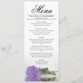 Elegant Lavender Paars Roos Reflections Wedding Menu (Voorkant)