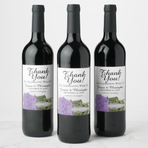 Elegant Lavender Paars Roos Weddenschap Hartelijk Wijn Etiket
