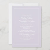 Elegant Lavender Paars White Wedding Kaart (Voorkant)