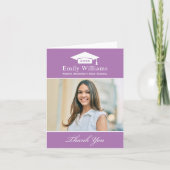 Elegant Lavender Persoonlijk Afstuderen Foto Bedankkaart (Voorkant)