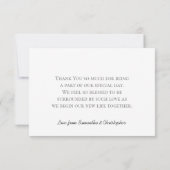 Elegant Lavender Purple Rose Simple Wedding Bedankkaart (Achterkant)