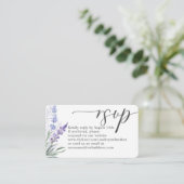 Elegant Lavender QR Code RSVP Weddenschap Informatiekaartje (Staand voorkant)