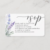 Elegant Lavender QR Code RSVP Weddenschap Informatiekaartje (Voorkant)