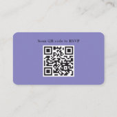 Elegant Lavender QR Code RSVP Weddenschap Informatiekaartje (Achterkant)