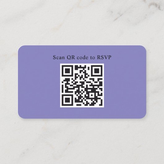 Elegant Lavender QR Code RSVP Weddenschap Informatiekaartje (Achterkant)