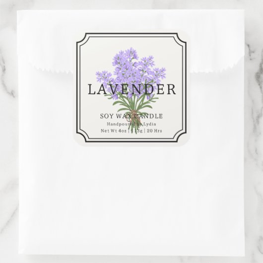 Élégant Lavender Soy Cax Étiquette d'affaires (Sac)