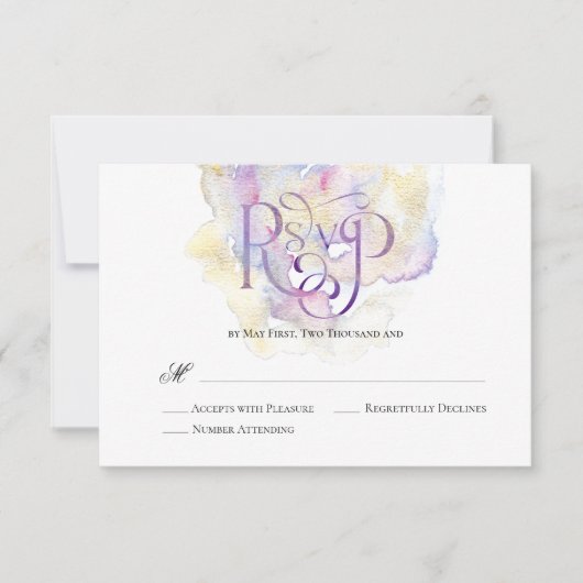 Élégant Lavender Splash Wedding RSVP (Devant)