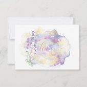 Élégant Lavender Splash Wedding RSVP (Dos)