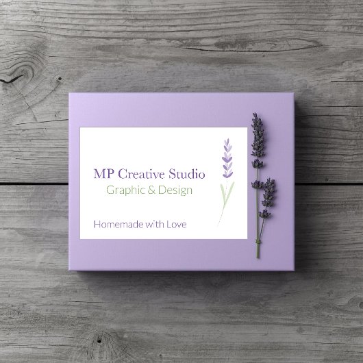 Elegant Lavender Sprig Botanical Design Voedselcontainer Etiket