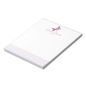 Elegant Lavender Stripes & Dragonfly Personalized Notitieblok (Gedraaid)
