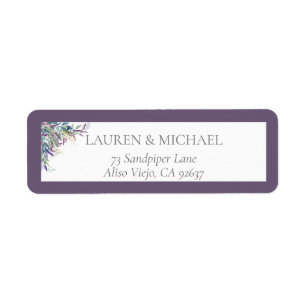 Elegant Lavender Vrijgezellenfeest Return Address Etiket
