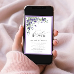 Elegant Lavender Waterverf Floral Vrijgezellenfees Kaart