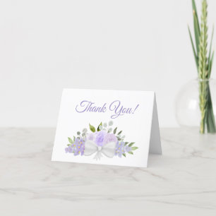 Elegant Lavender Waterverf Floral Wedding Foto Bedankkaart