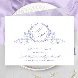 Elegant Lavender Waterverf Monogram Calligrafie Save The Date