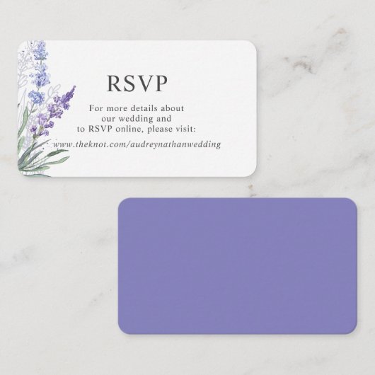 Elegant Lavender Waterverf Online RSVP Informatiekaartje (Voorkant / Achterkant)