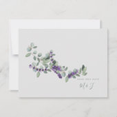 Elegant Lavender Wedding Save the Date (Voorkant)