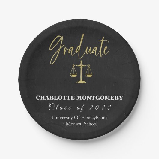 Elegant Law School Afstuderen Papieren Bordje (Voorkant)