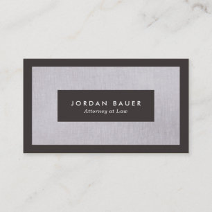 Elegant Lawyer Gray Linen Professional Visitekaartje