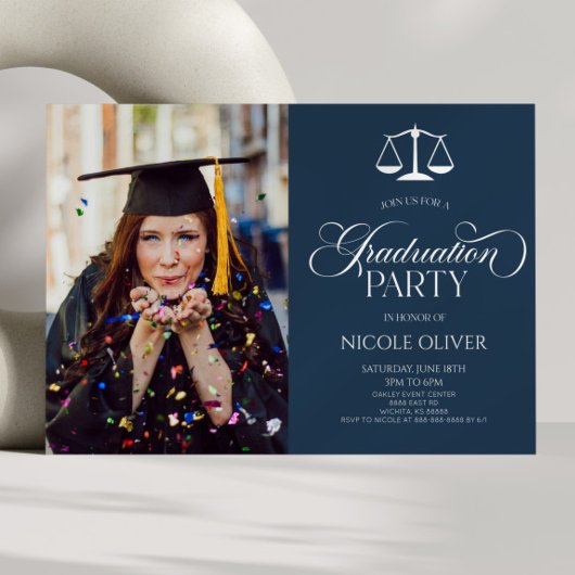 Elegant Lawyer Scale Custom Afbeelding Afstuderen Kaart