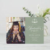 Elegant Lawyer Scale Custom Afbeelding Afstuderen Kaart (Staand voorkant)