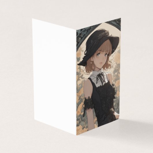 Élégant LBD Anime Petit Robe Noir Blanc (Outside)