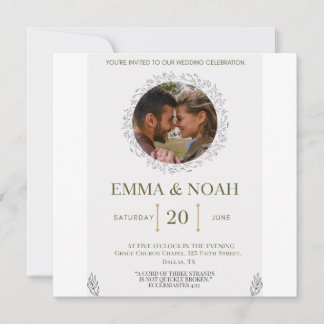 Elegant Leaf Arch Wedding Invitation with Ecclesia
