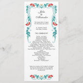 Elegant Leaf Florals and Swirls Wedding Programme Programma (Voorkant)