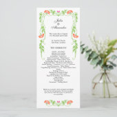 Elegant Leaf Florals and Swirls Wedding Programme Programma (Staand voorkant)