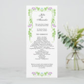 Elegant Leaf Florals and Swirls Wedding Programme Programma (Staand voorkant)