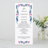 Elegant Leaf Florals and Swirls Wedding Programme Programma (Staand voorkant)