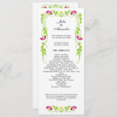 Elegant Leaf Florals and Swirls Wedding Programme Programma (Voorkant / Achterkant)