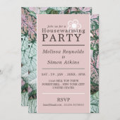 Elegant Leaf, Housewarming Party Invite Aankondiging (Voorkant / Achterkant)