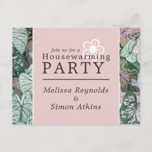 Elegant Leaf, Housewarming Party Invite Uitnodiging Briefkaart