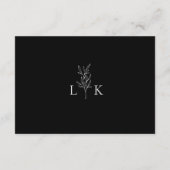 Elegant Leaf Monogram Trouwen QR Code Details Informatiekaartje (Achterkant)