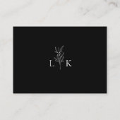 Elegant Leaf Monogram Trouwen QR Code RSVP Informatiekaartje (Achterkant)