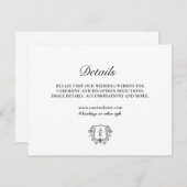 Elegant Leaf Monogram Zwart & Wit Behuizing Kaart (Voorkant / Achterkant)