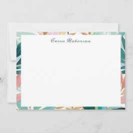 Elegant Leaf Pattern Personalized Notitiekaartje