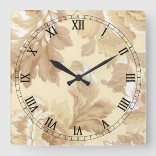 Elegant Leaf Square Roman Numeras Clock Vierkante Klok