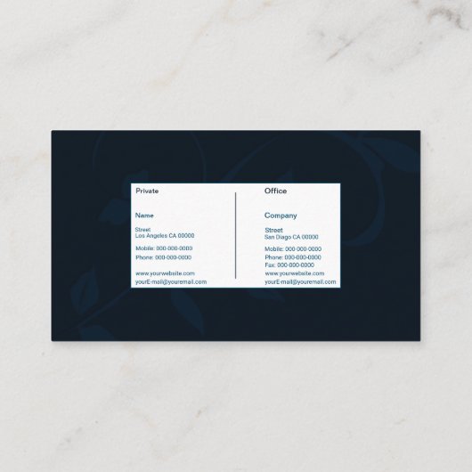 Elegant Leaf Visitekaartje (Achterkant)