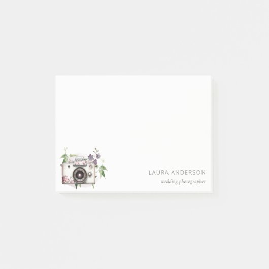 Elegant  Leafy Floral Camera Foto Post-it® Notes (Voorkant)