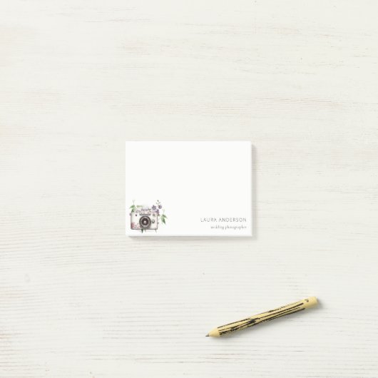 Elegant  Leafy Floral Camera Foto Post-it® Notes (Op bureau)